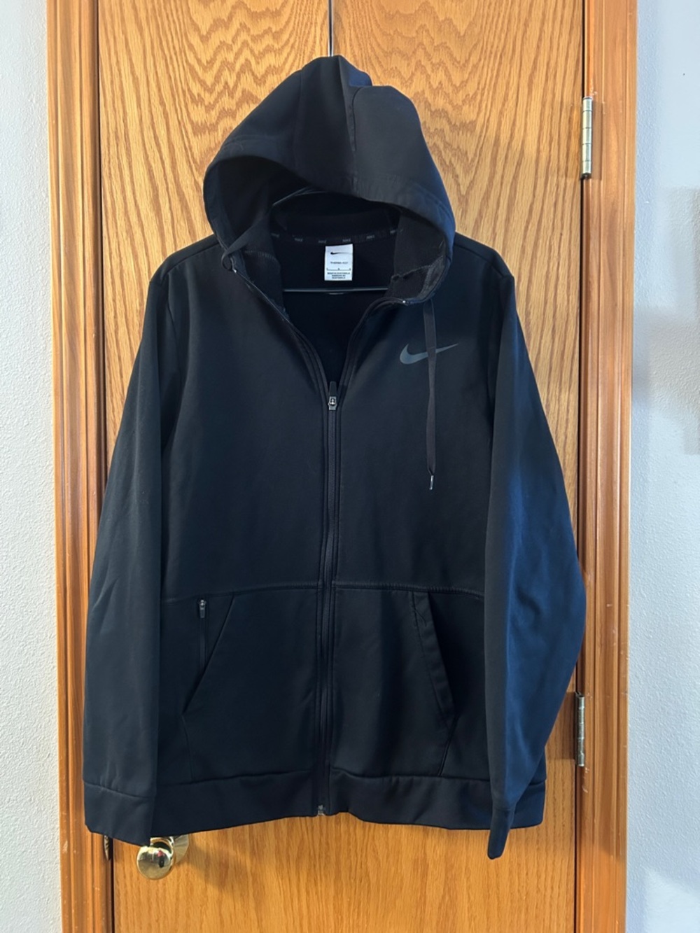 Nike Black Zip-Up Therma Fit Hoodie Sz L